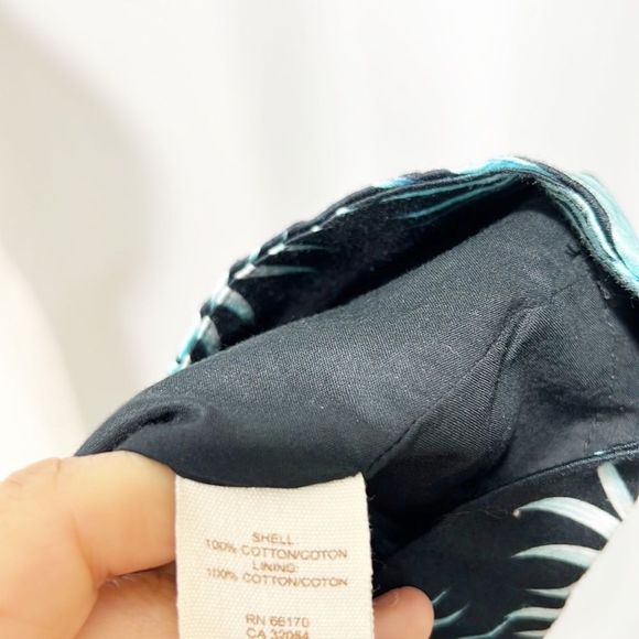 Free People Palm Tree Smocked Tie Back Dress Embroidered Black Aqua 8 - Picture 8 of 10